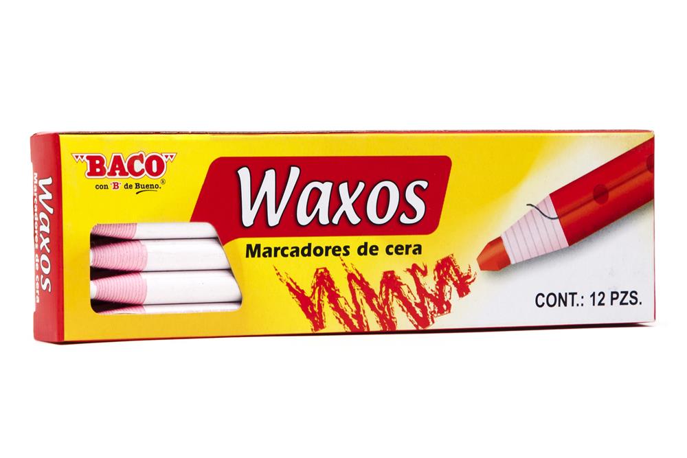 Marcador de Cera Waxos | Blanco | BACO | 12 pzas