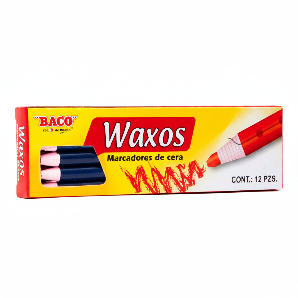 Marcador de Cera Waxos | Azul | BACO | 12 pzas