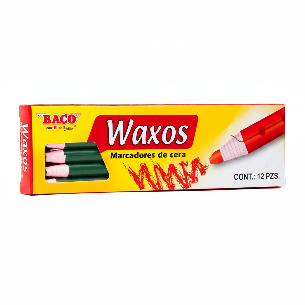 Marcador de Cera Waxos | Verde | BACO | 12 pzas