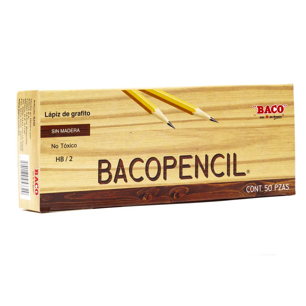 Lápiz de Grafito | Bacopencil | HB/2 | BACO | Amarillo | 50 pzas