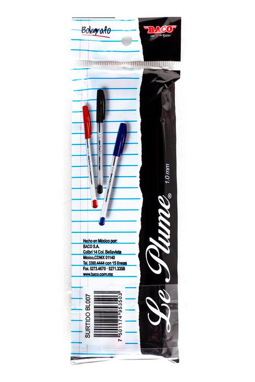 Bolígrafo | Le Plume | BACO | 4 colores surtidos