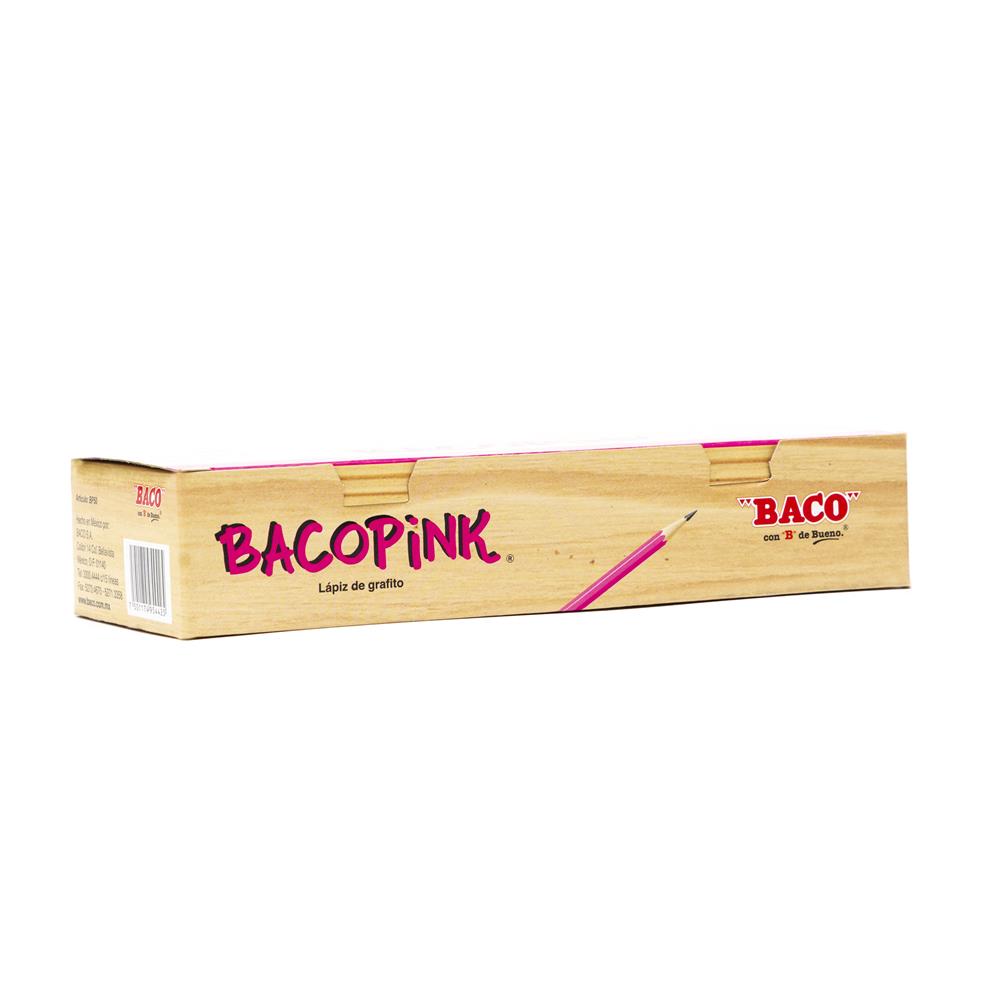 Lápiz de Grafito | Bacopink | HB/2 | BACO | Rosa | 50 pzas