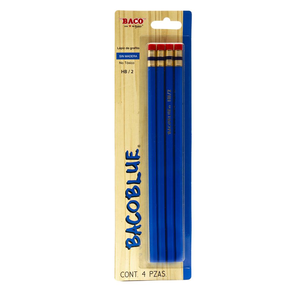 Lápiz de Grafito | Bacoblue | HB/2 | BACO | Azul | 4 pzas