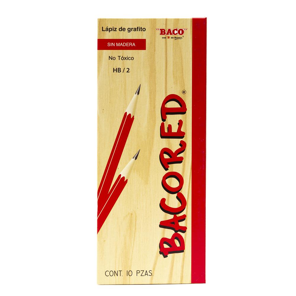 Lápiz de Grafito | Bacored | HB/2 | BACO | Rojo | 10 pzas