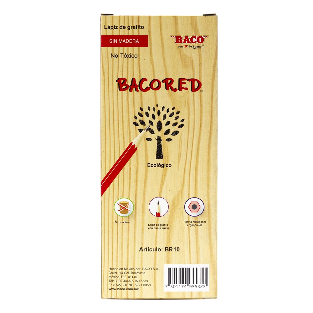 Lápiz de Grafito | Bacored | HB/2 | BACO | Rojo | 10 pzas