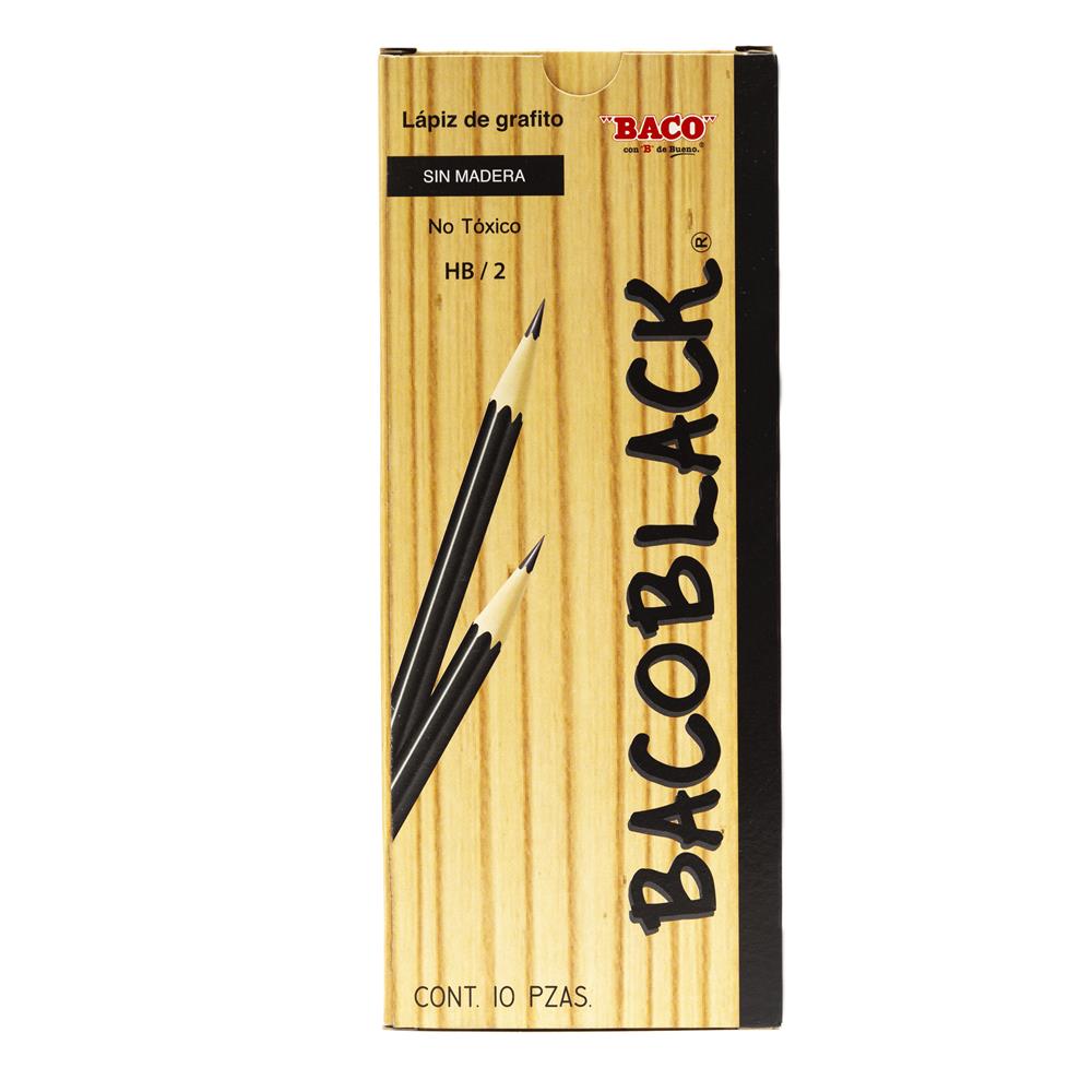 Lápiz de Grafito | Bacoblack | HB/2 | BACO | Negro | 10 pzas