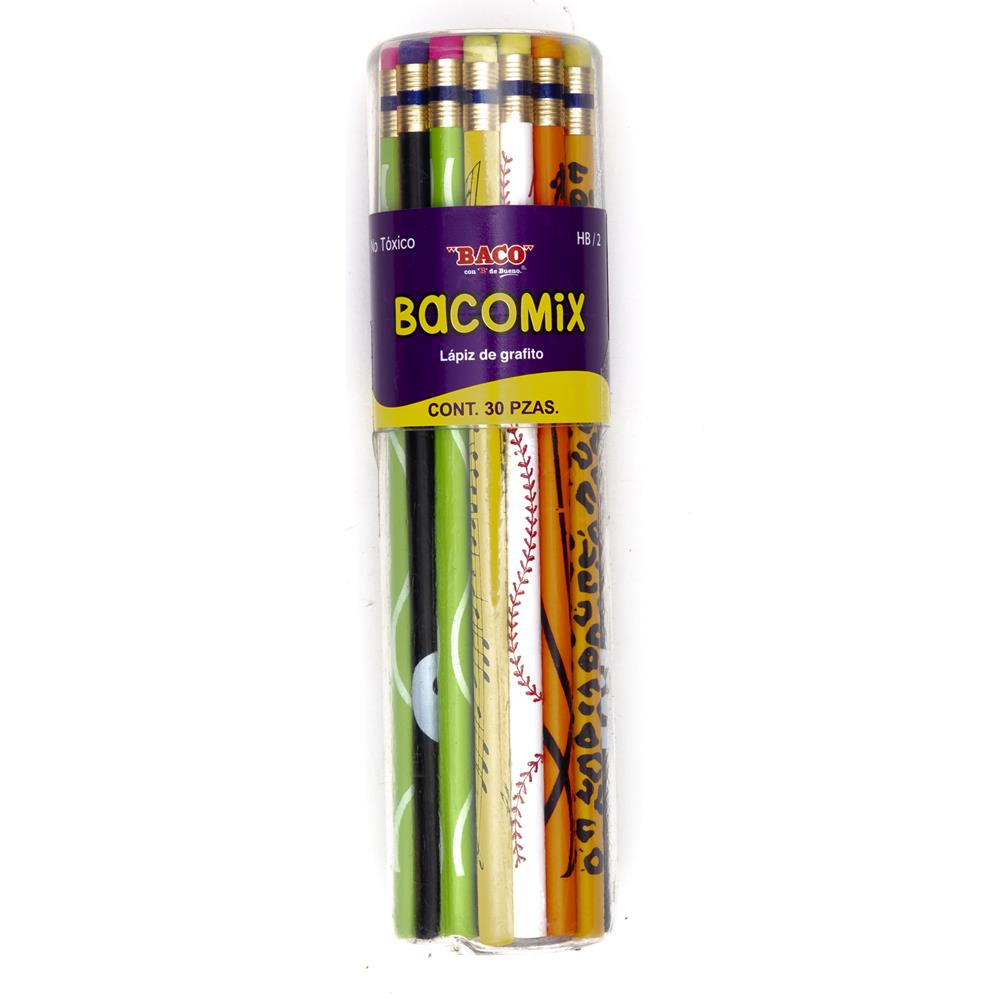 Lápiz de Grafito Decorado | Bacomix | BACO | 30 Piezas