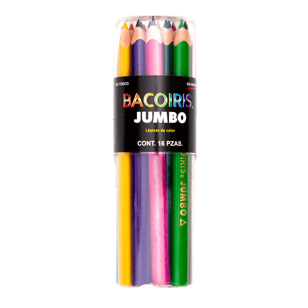 Lápices de Color Triangulares | Jumbo | Bacoiris | BACO | 16 piezas