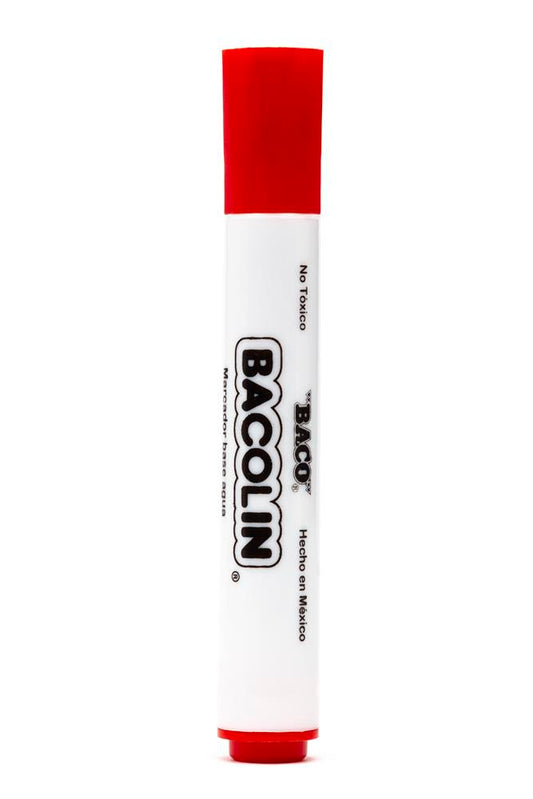 Marcador Base Agua Bacolín | Rojo | BACO | 12 pzas