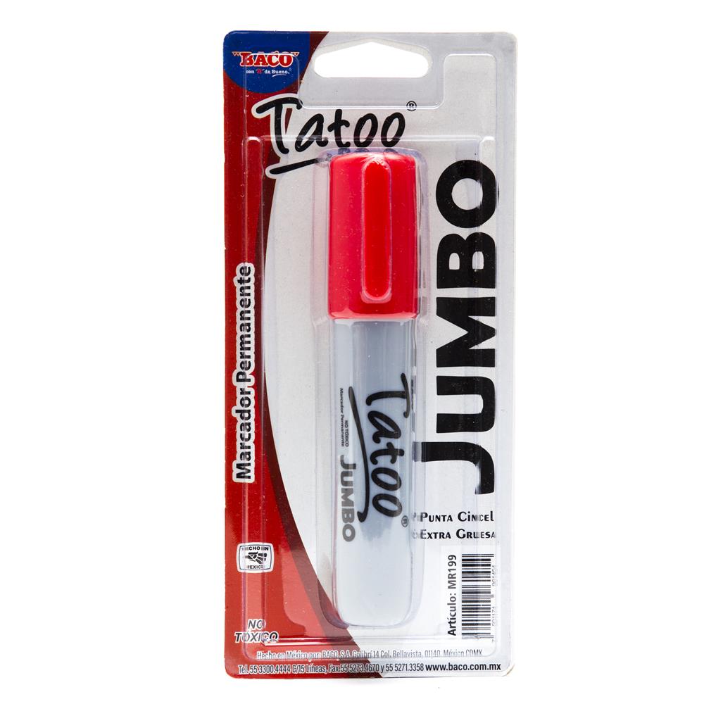 Marcador Permanente Tatoo | Jumbo | BACO | Rojo | 1 pza