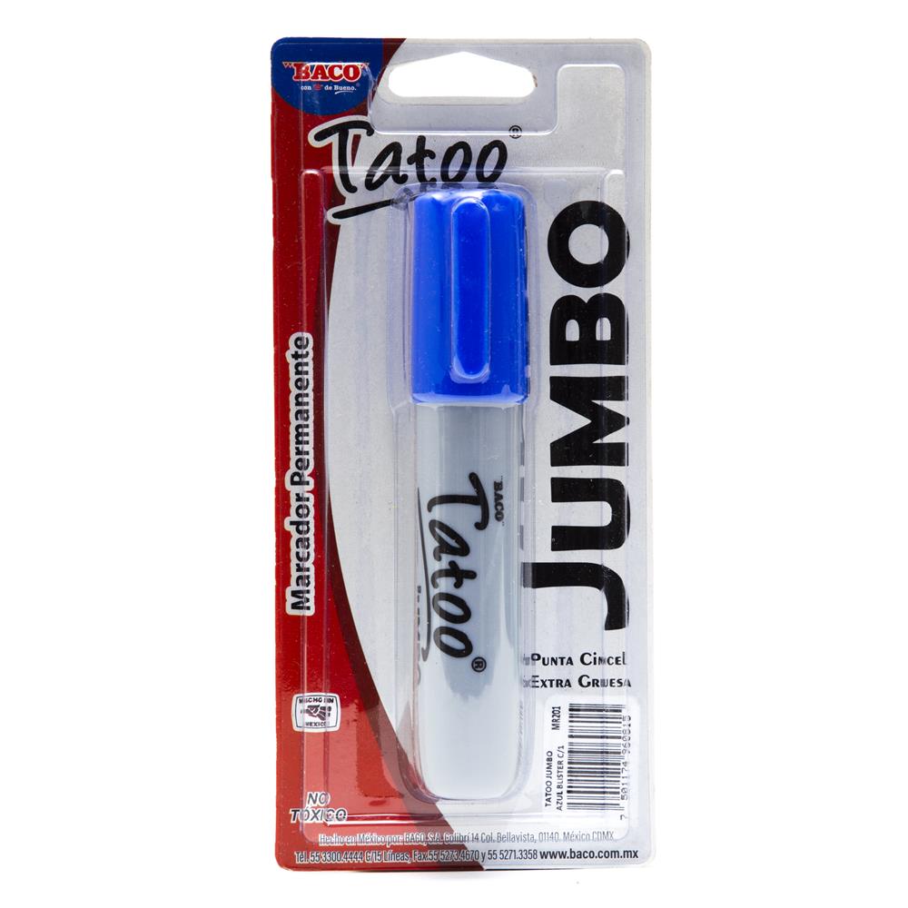 Marcador Permanente Tatoo | Jumbo | BACO | Azul | 1 pza