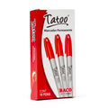Marcador Permanente Tatoo | Punto Fino | BACO | Rojo | 10 pzas