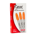 Marcador Permanente Tatoo | Punto Fino | BACO | Naranja | 6 pzas