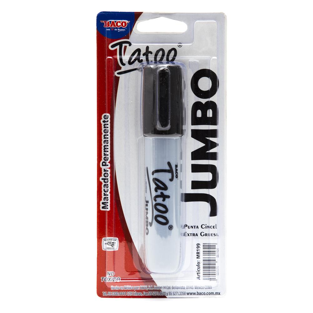 Marcador Permanente Tatoo | Jumbo | BACO | Negro | 1 pza