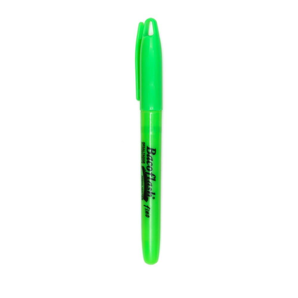Resaltador | Punta Fina | Verde | BACO | 10 Piezas