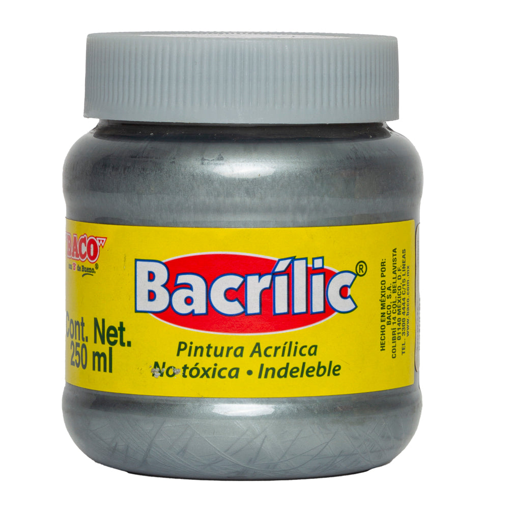 Pintura Acrílica | Bacrilic 370 Plata | BACO | 250ml