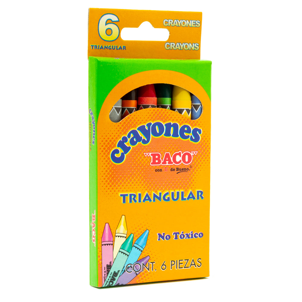 Crayón | Estándar | Triangular | BACO | 6 Piezas