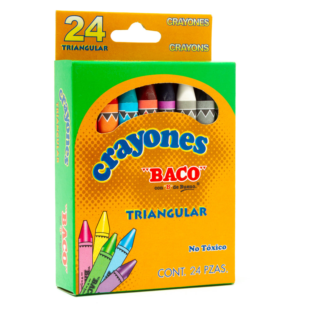 Crayón | Estándar | Triangular | BACO | 24 Piezas