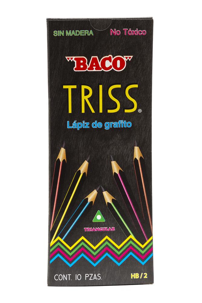 Lápiz de Grafito | Bacotriss Triangular | HB/2 | BACO | 10 pzas