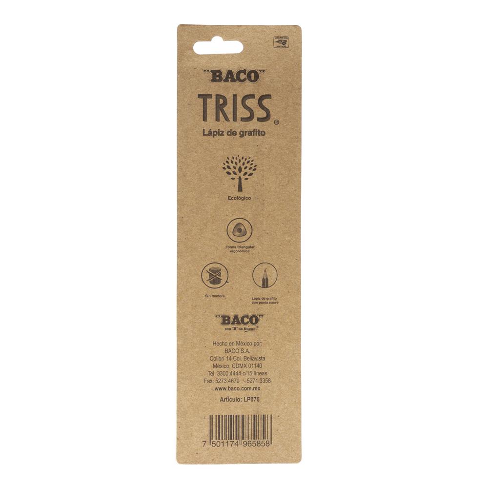 Lápiz Triangular | HB / 2 | Triss | BACO | 4 piezas