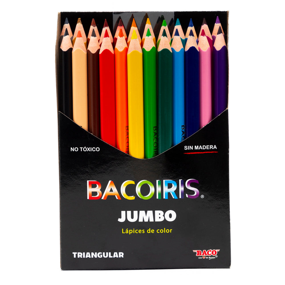 Lápices de Color Triangulares | Jumbo | Bacoiris | BACO | 24 colores
