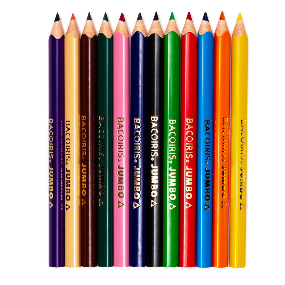 Lápices de Color Triangulares | Jumbo | Bacoiris | BACO | 24 colores