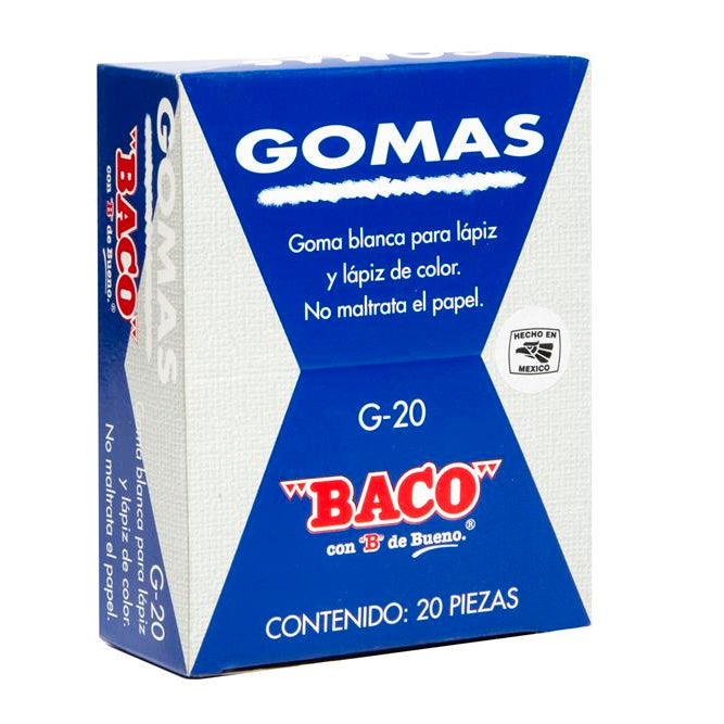 Goma Blanca Grande | G-20 | BACO | 20 pzas