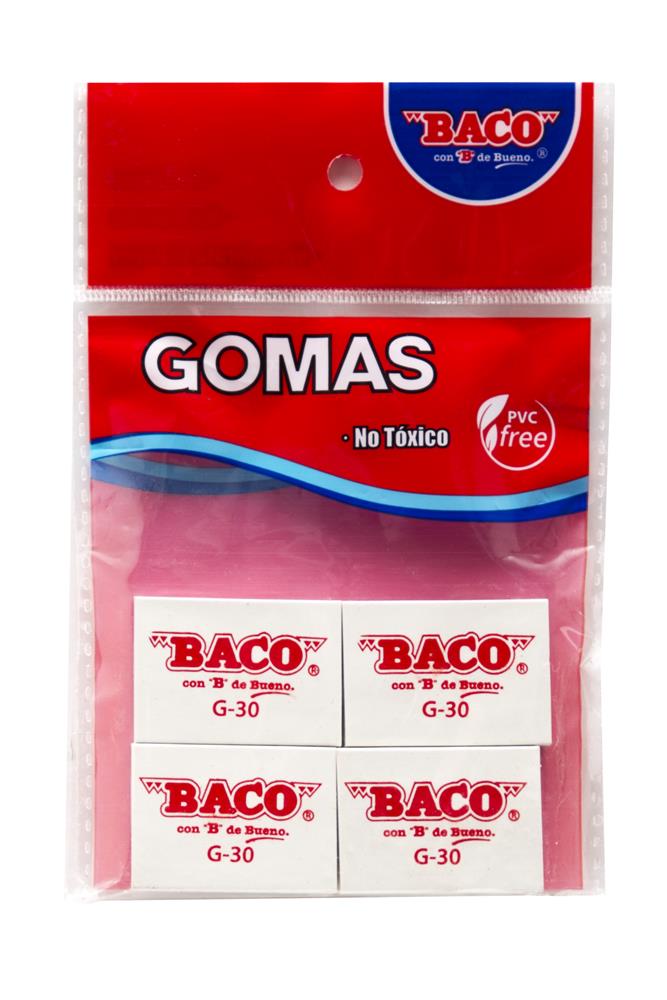Goma Blanca Mediana | G-30 | BACO | 4 pzas