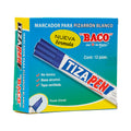 Marcador Para Pizarrón Blanco Tizapen BACO Azul 12 pzs