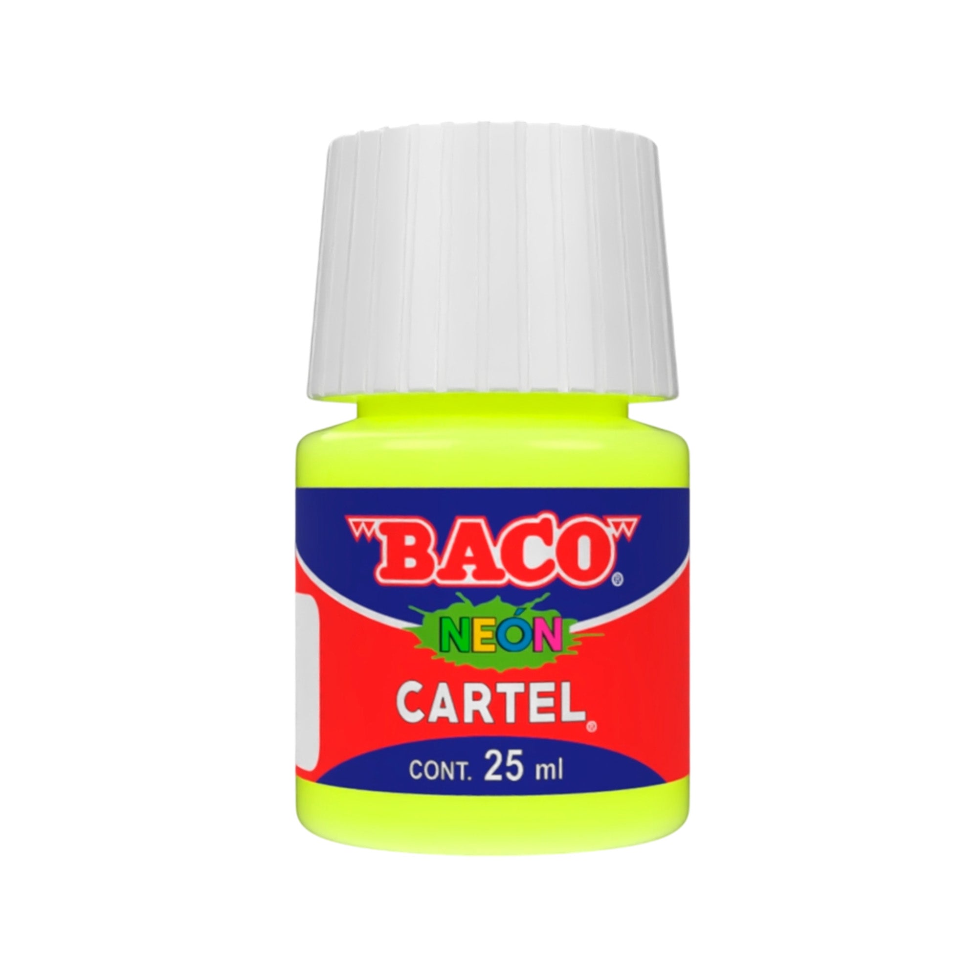 Pintura Escolar Lavable Baco Cartel 01 Amarillo Luminos 25 Ml | caja con 10 piezas