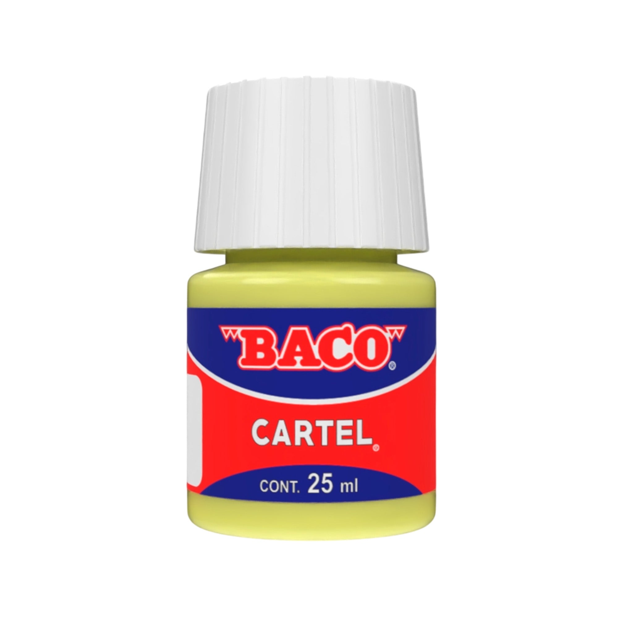 Pintura Escolar Lavable Baco Cartel 80 Amarillo Pastel 25 Ml | caja con 10 piezas