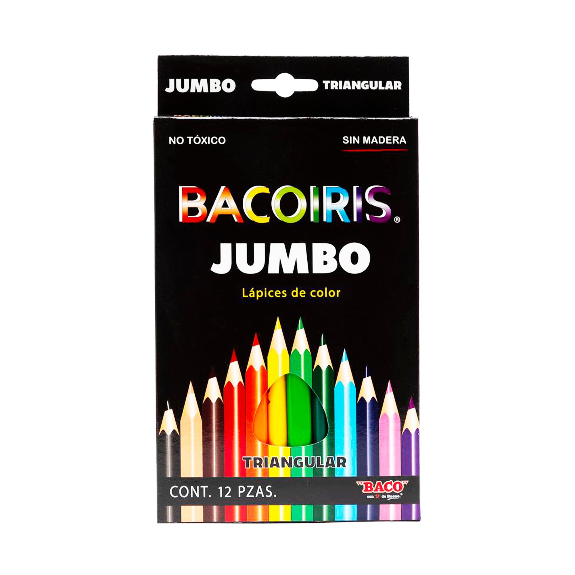 Lápices de Color Triangulares | Jumbo | Bacoiris | BACO | 12 colores