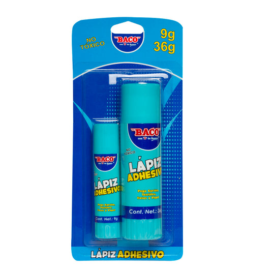 lápiz adhesivo de baco de 36 g y 9 g con 2 piezas
