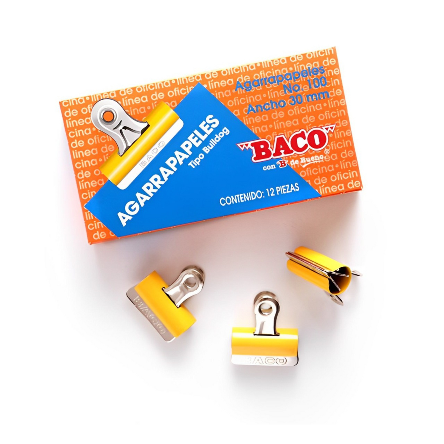 Agarrapapeles | Tipo Bulldog | 3 cm | BACO | 12 piezas