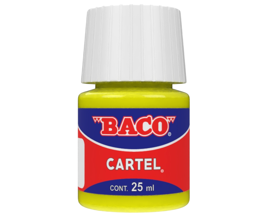Pintura Escolar Lavable Baco Cartel 50 Ama. Limon 25 Ml | caja con 10 piezas