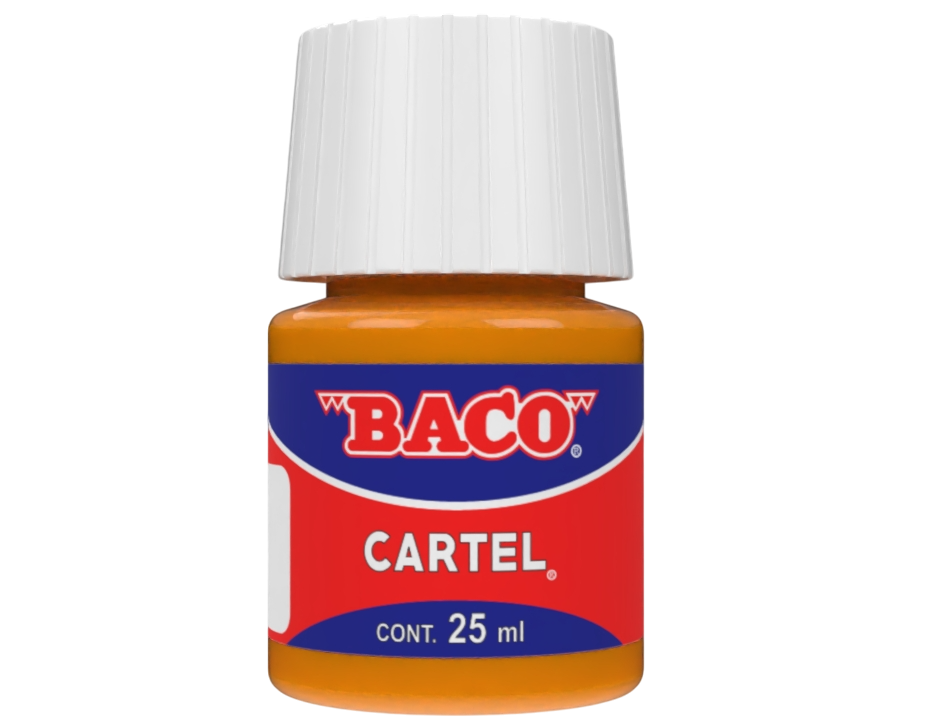 Pintura Escolar Lavable Baco Cartel 52 Ama. Osc. 25 Ml | caja con 10 piezas