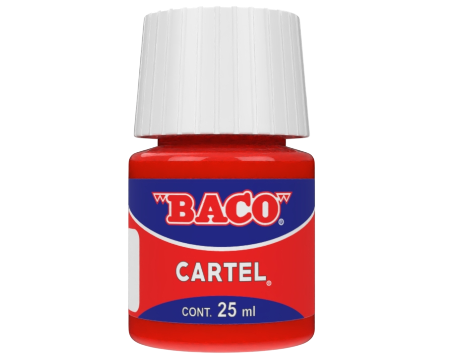 Pintura Escolar Lavable Baco Cartel 54-A Rojo 25 Ml | caja con 10 piezas