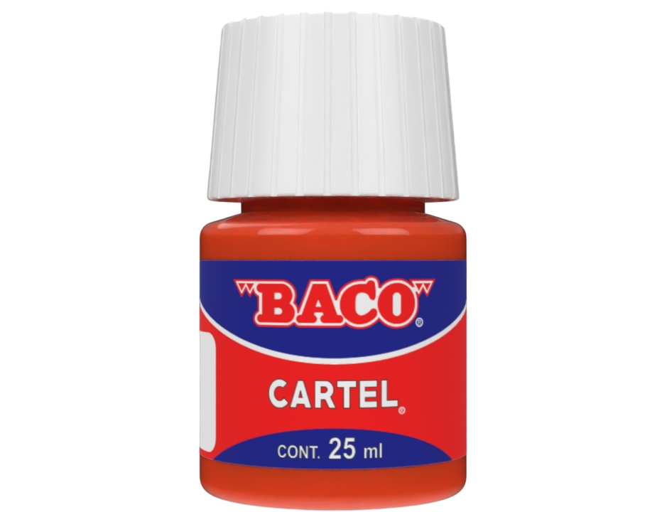 Pintura Escolar Lavable Baco Cartel 54 Rojo Bermellon 25 Ml | caja con 10 piezas
