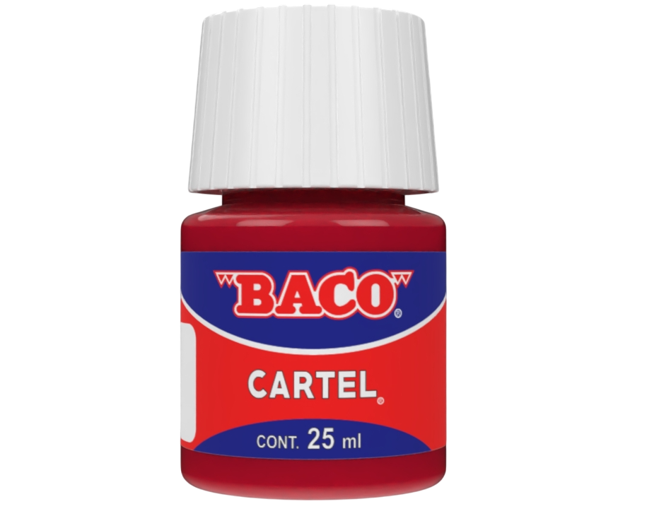 Pintura Escolar Lavable Baco Cartel 56 Rojo Carmesi 25 Ml | caja con 10 piezas
