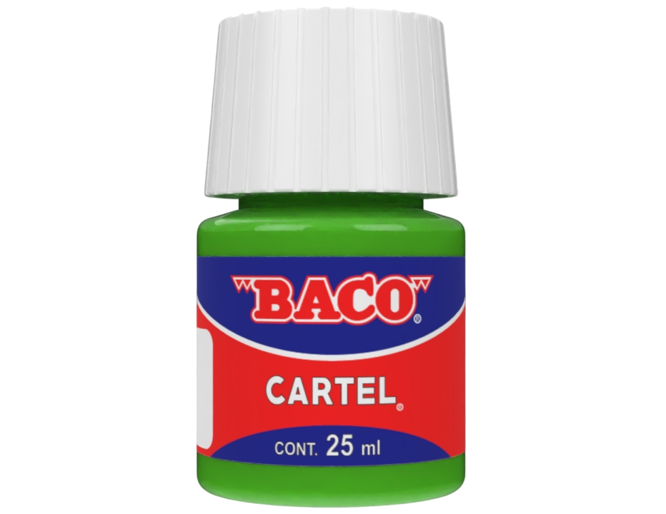Pintura Escolar Lavable Baco Cartel 62 Vde. Amarillento 25 Ml | caja con 10 piezas