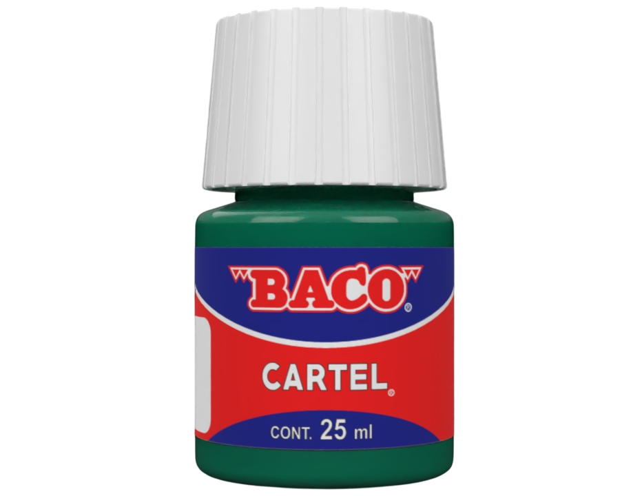 Pintura Escolar Lavable Baco Cartel 63 Vde. Esmeralda 25 Ml | caja con 10 piezas