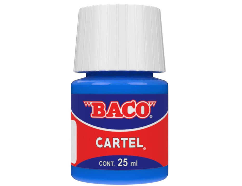 Pintura Escolar Lavable Baco Cartel 65-A Azul Cobalto 25 Ml | caja con 10 piezas