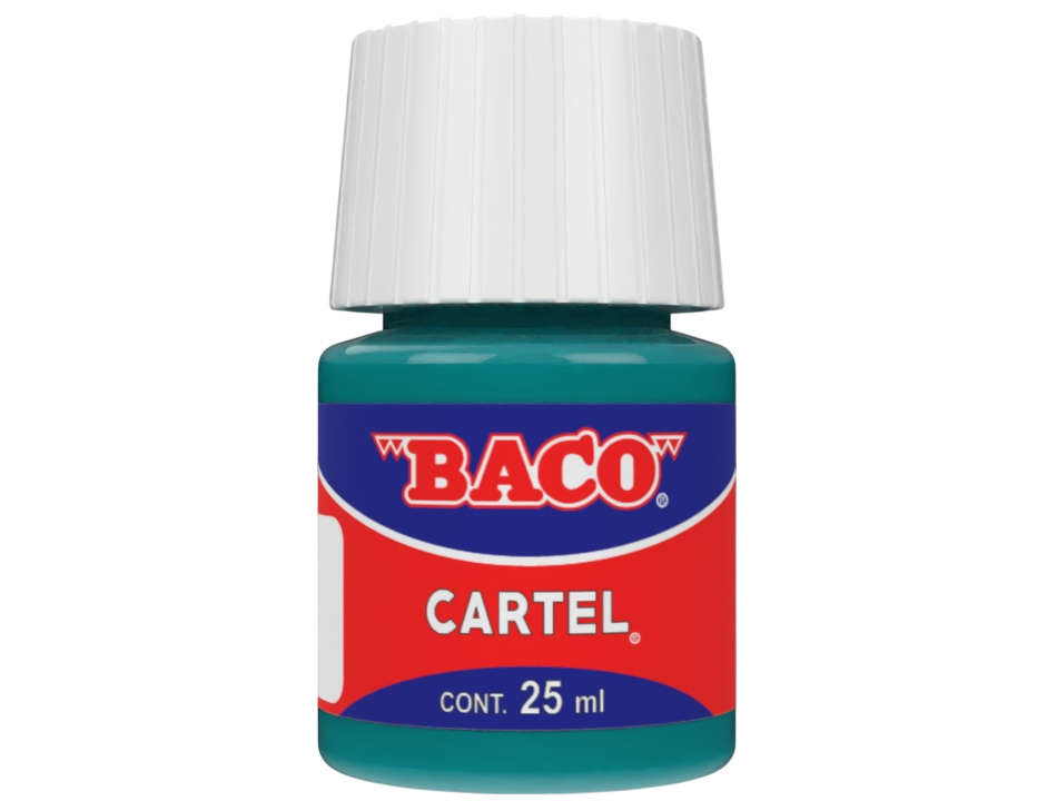 Pintura Escolar Lavable Baco Cartel 65 Azul Turqueza 25 Ml | caja con 10 piezas