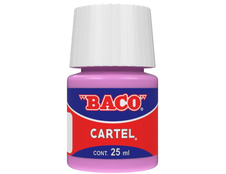 Pintura Escolar Lavable Baco Cartel 82 Rosa Pastel 25 Ml | caja con 10 piezas