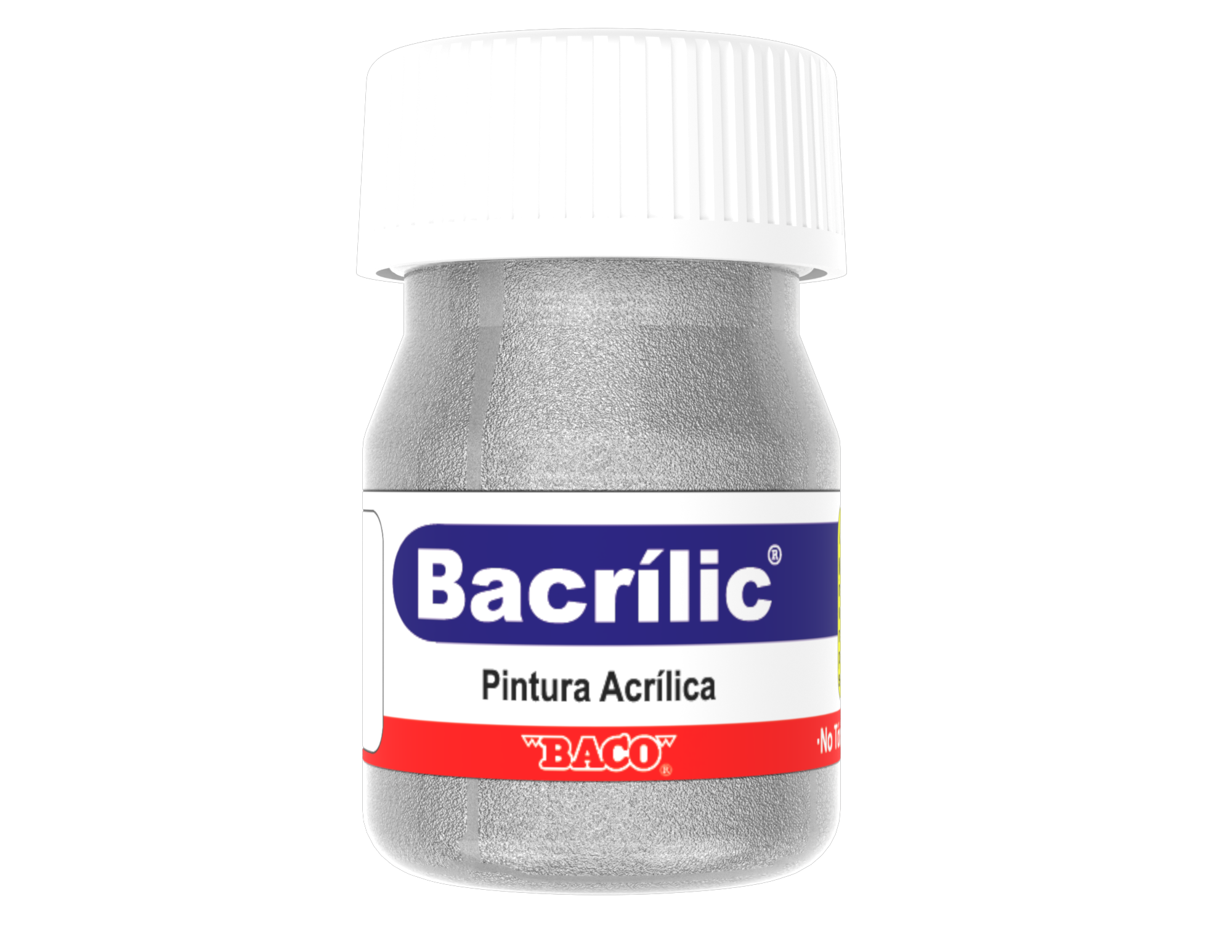 Pintura Acrílica Baco Bacrilic 370 Plata  20 Ml | caja con 10 piezas