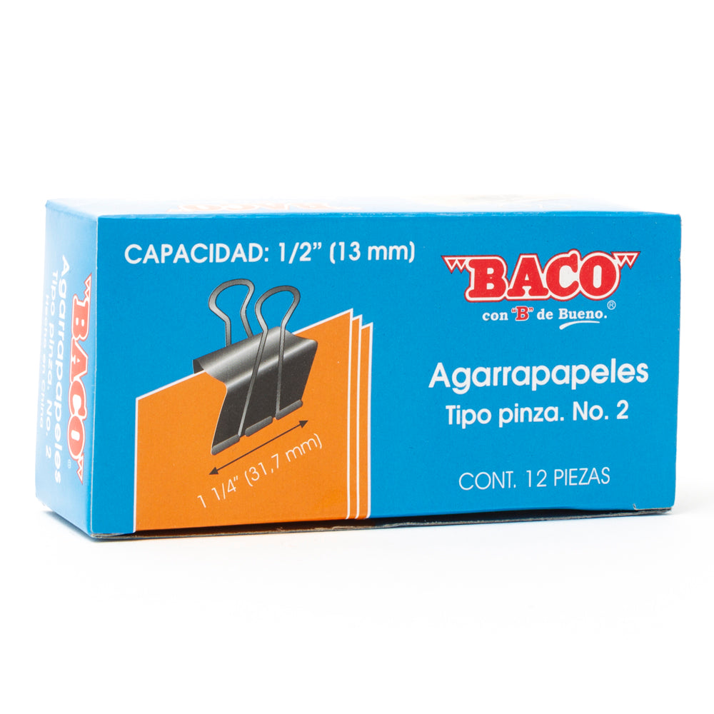 agarrapapeles tipo pinza baco