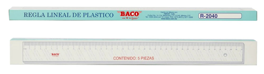 Regla | R-2040 | BACO | Caja con 5 piezas