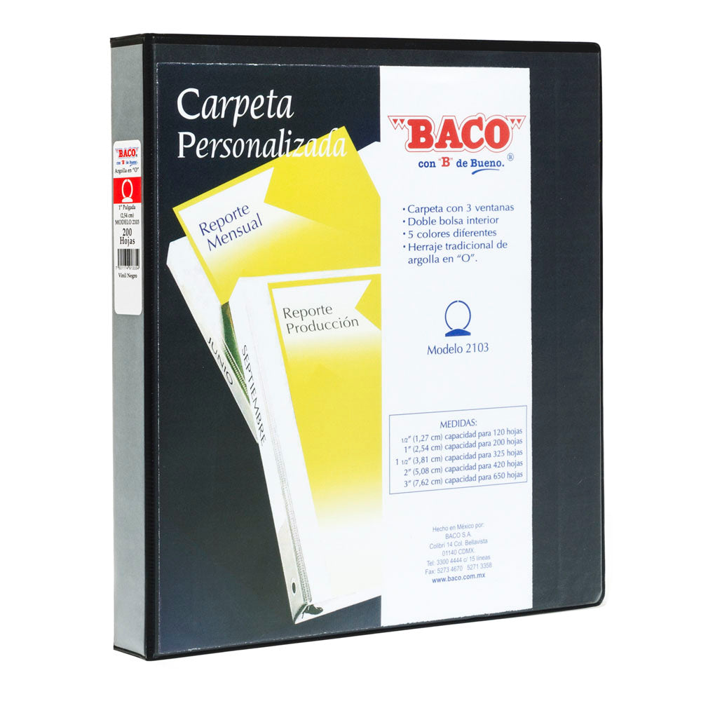 Carpeta de Vinil 2103 Negra de BACO