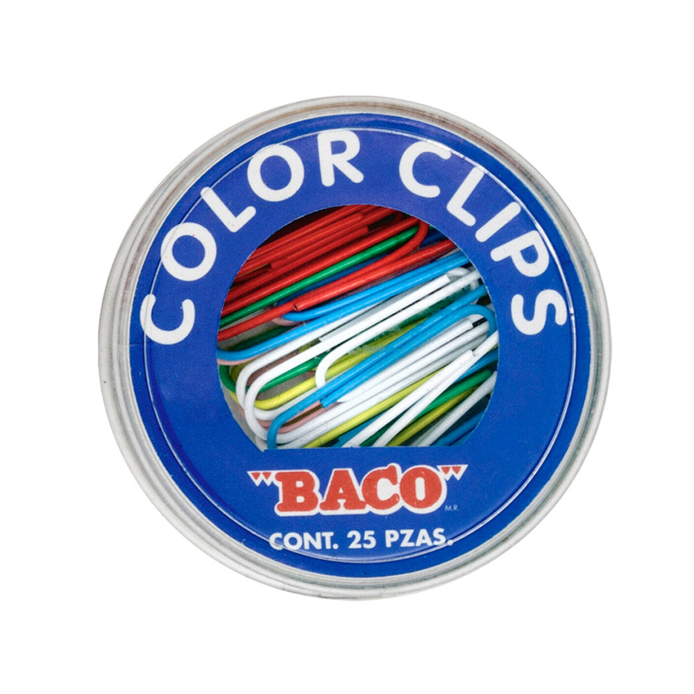 clips de colores colorclip baco 100 cajas con 25 piezas c/u