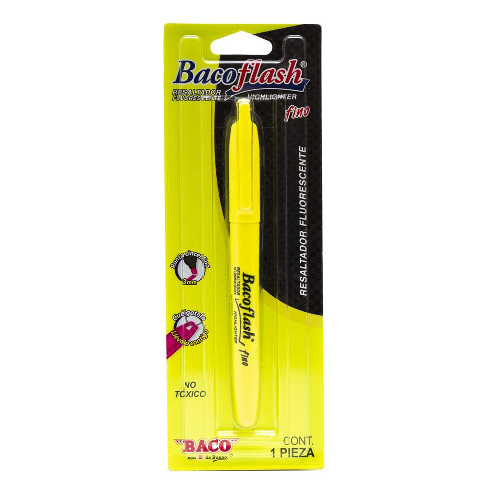 Resaltador Bacoflash Fino | Amarillo | BACO | 1 pza